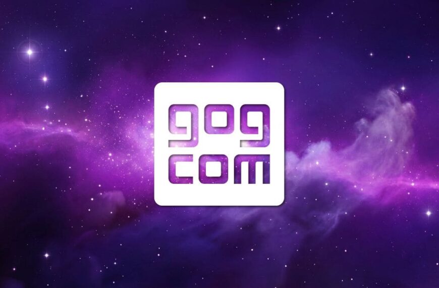Fondo de una galaxia con el logo de GOG.com