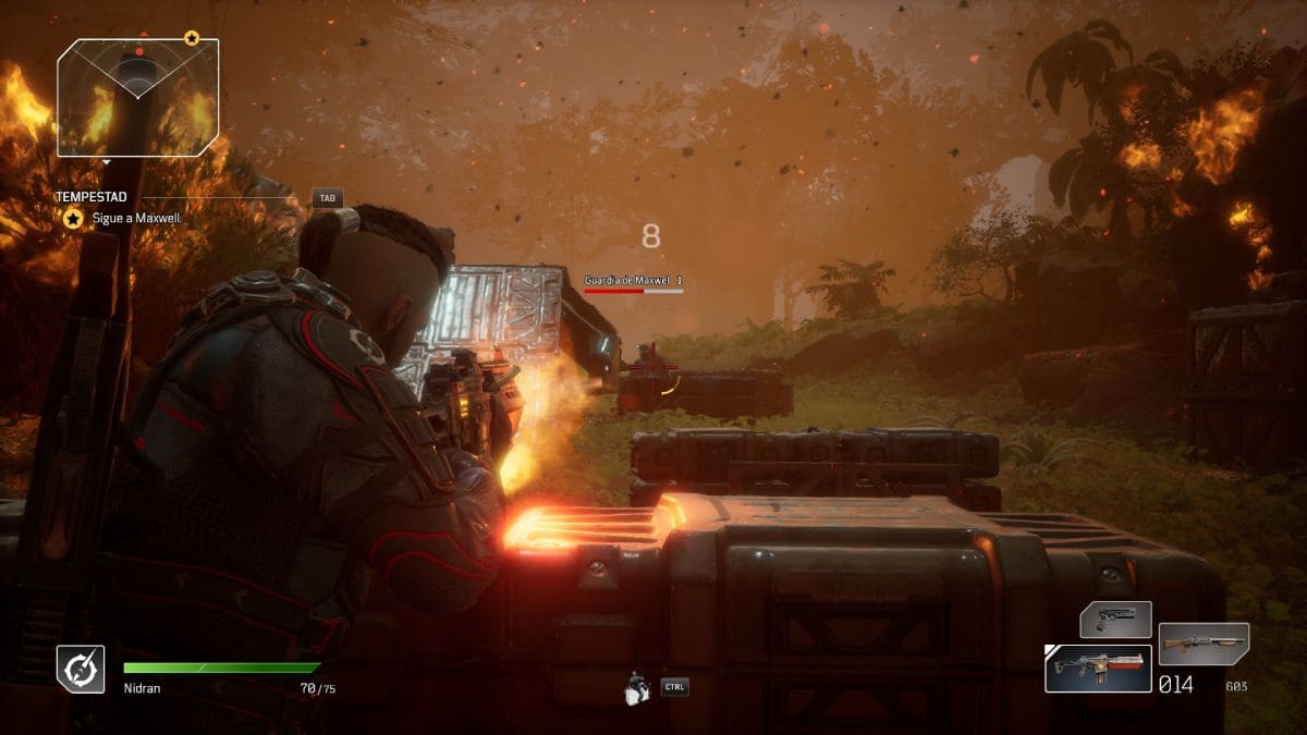 Gameplay de Outriders: combate y cobertura