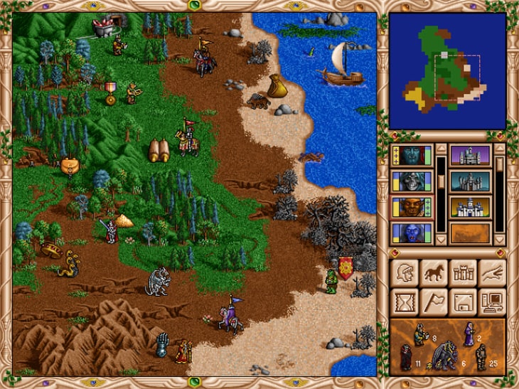 Mapa de Heroes of Might and Magic II.