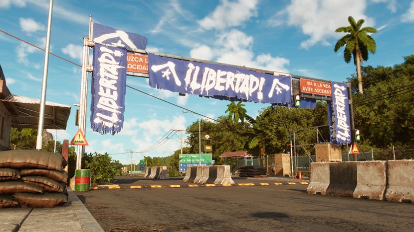 Un control de carreteras controlado por Libertad en Far Cry 6.