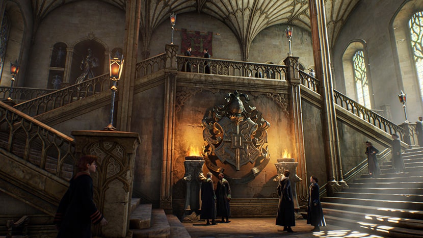 Unas escaleras de la Escuela de Magia y Hechicería Hogwarts.