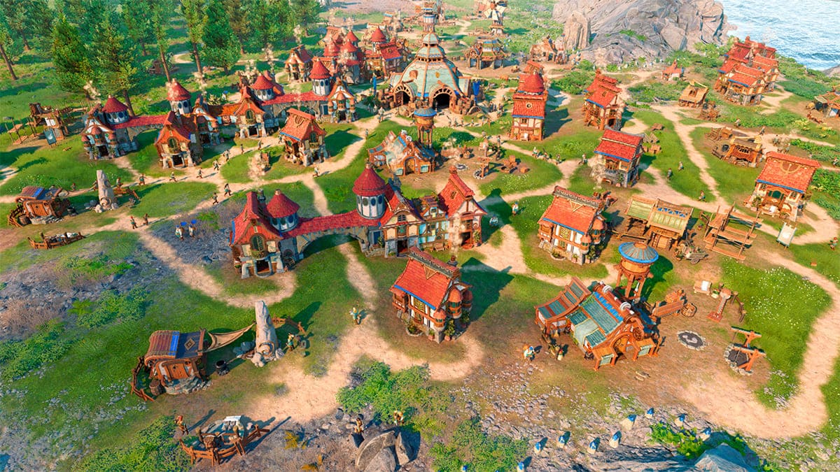 Asentamiento en el juego The Settlers de 2022.