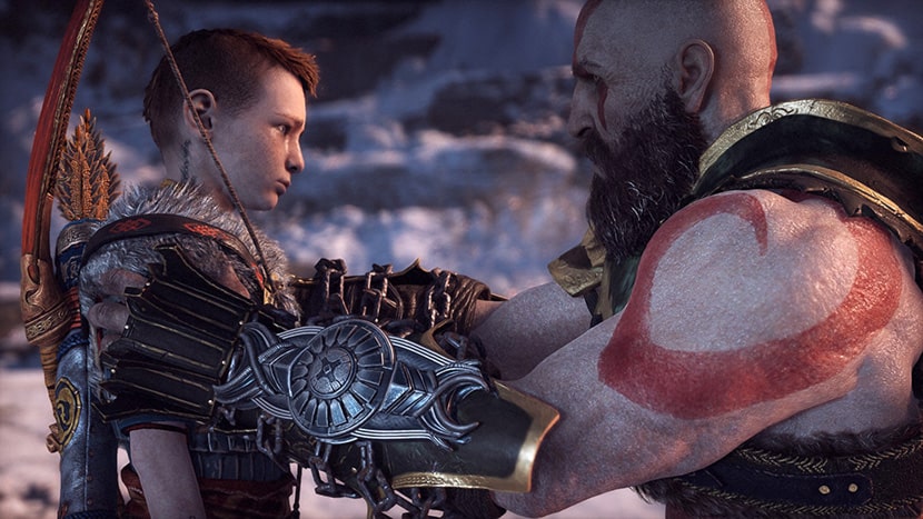 Atreus y Kratos en God of War.