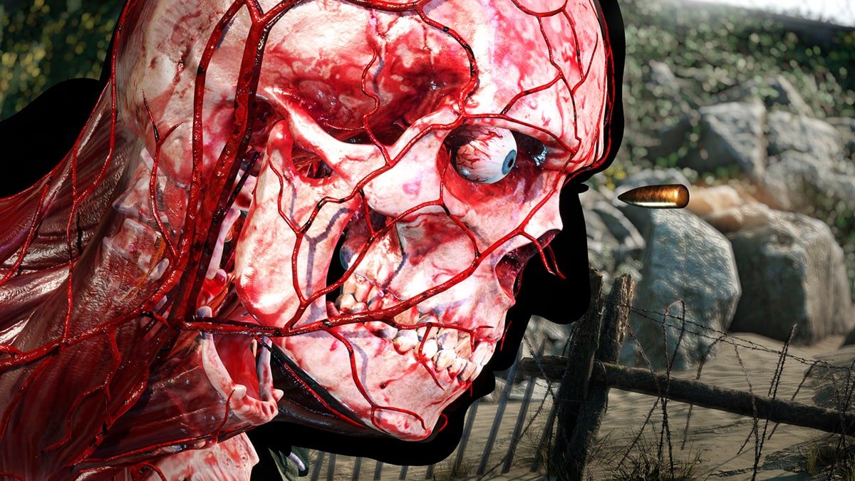 Ejemplo del nivel de detalle de la cámara de muertes de Sniper Elite 5.