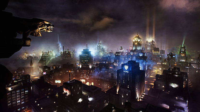 La ciudad de Gotham en Gotham Knights.