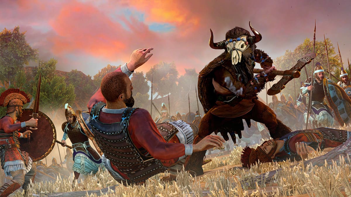 Un minotauro luchando en Total War Saga: Troy