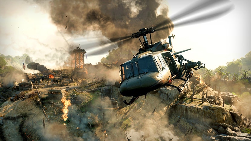 Helicóptero militar en Call of Duty: Black Ops - Cold War.