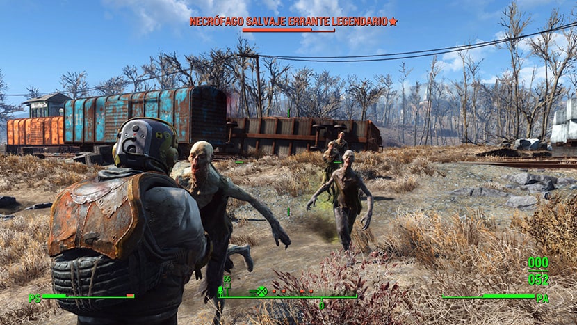 Necrófagos hostiles en Fallout 4.
