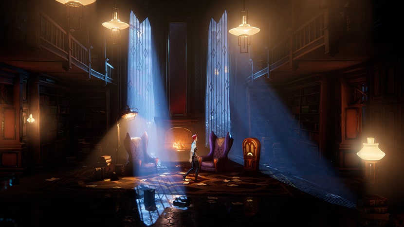 Interior de la mansión escenario del juego The Last Case of Benedict Fox.