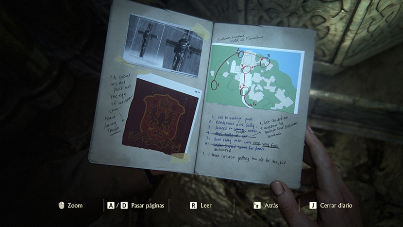 El diario de Nathan Drake en Uncharted 4: El Desenlace del Ladrón.
