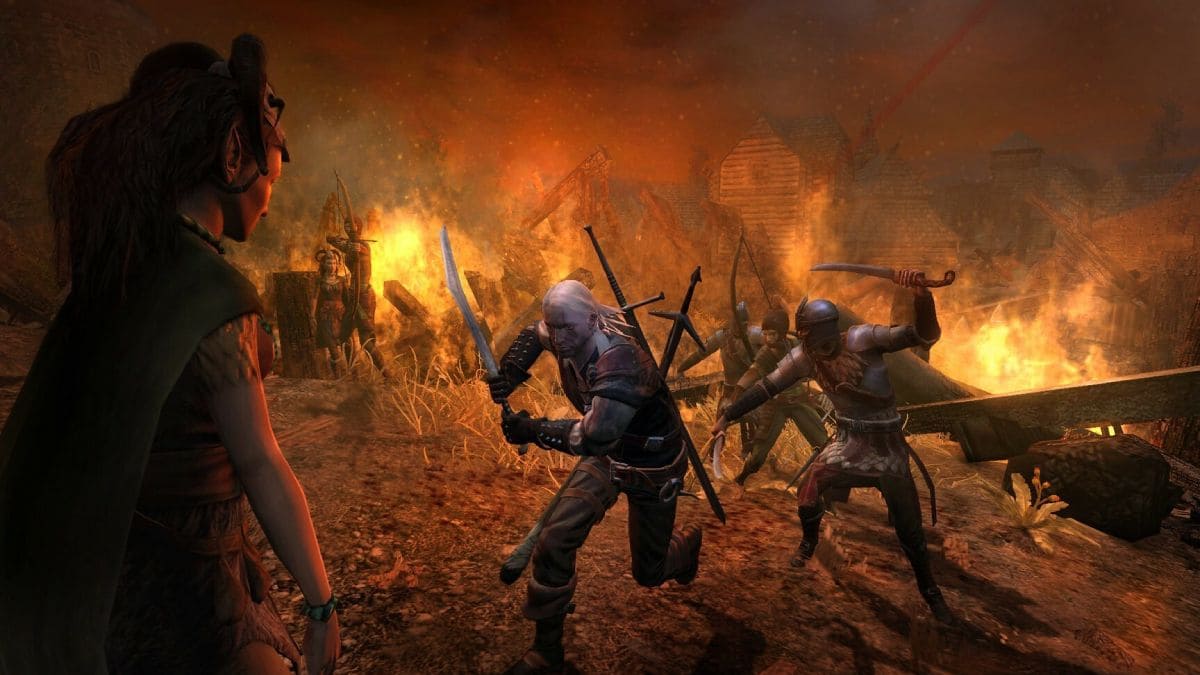 Batalla en el primer juego de The Witcher