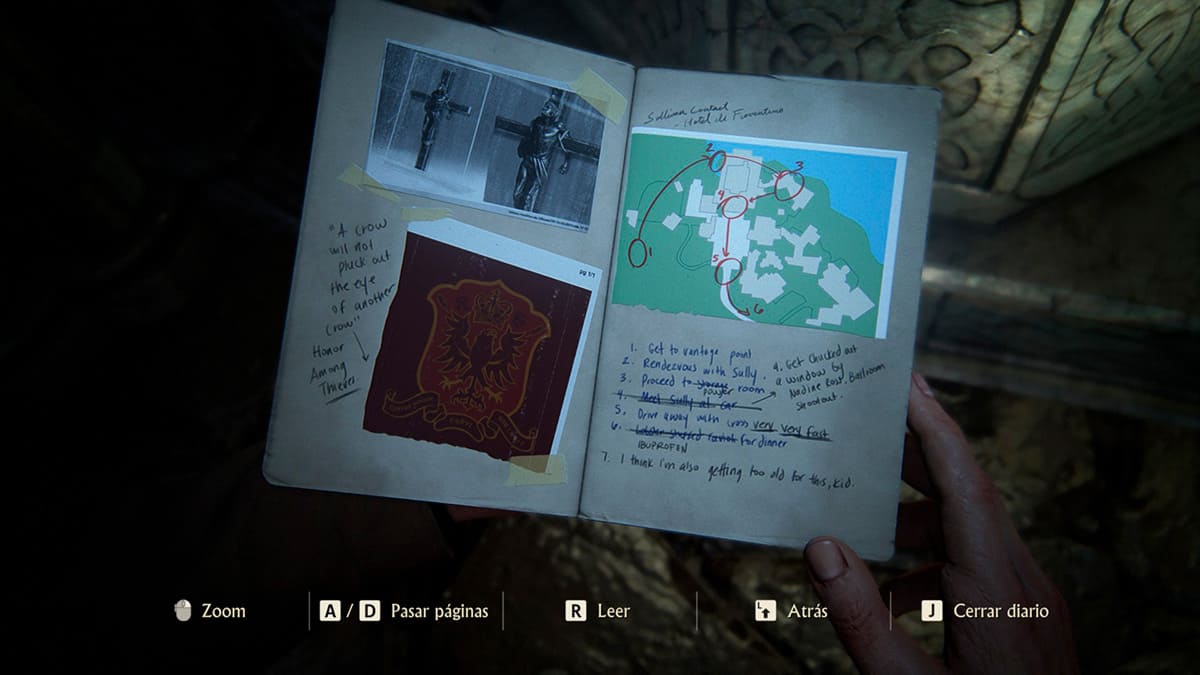 El diario de Nathan Drake en Uncharted 4: El Desenlace del Ladrón.