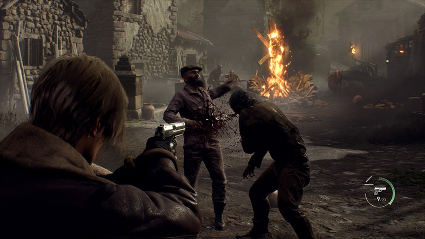 Interfaz del remake de Resident Evil 4.