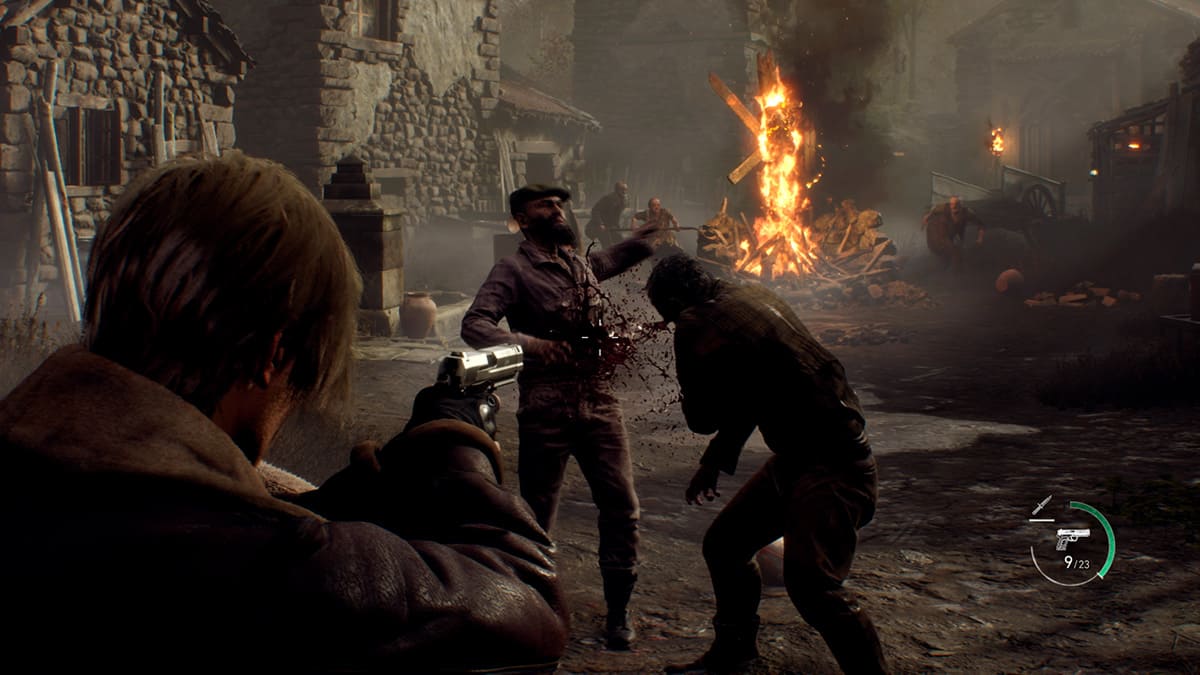 Interfaz del remake de Resident Evil 4.