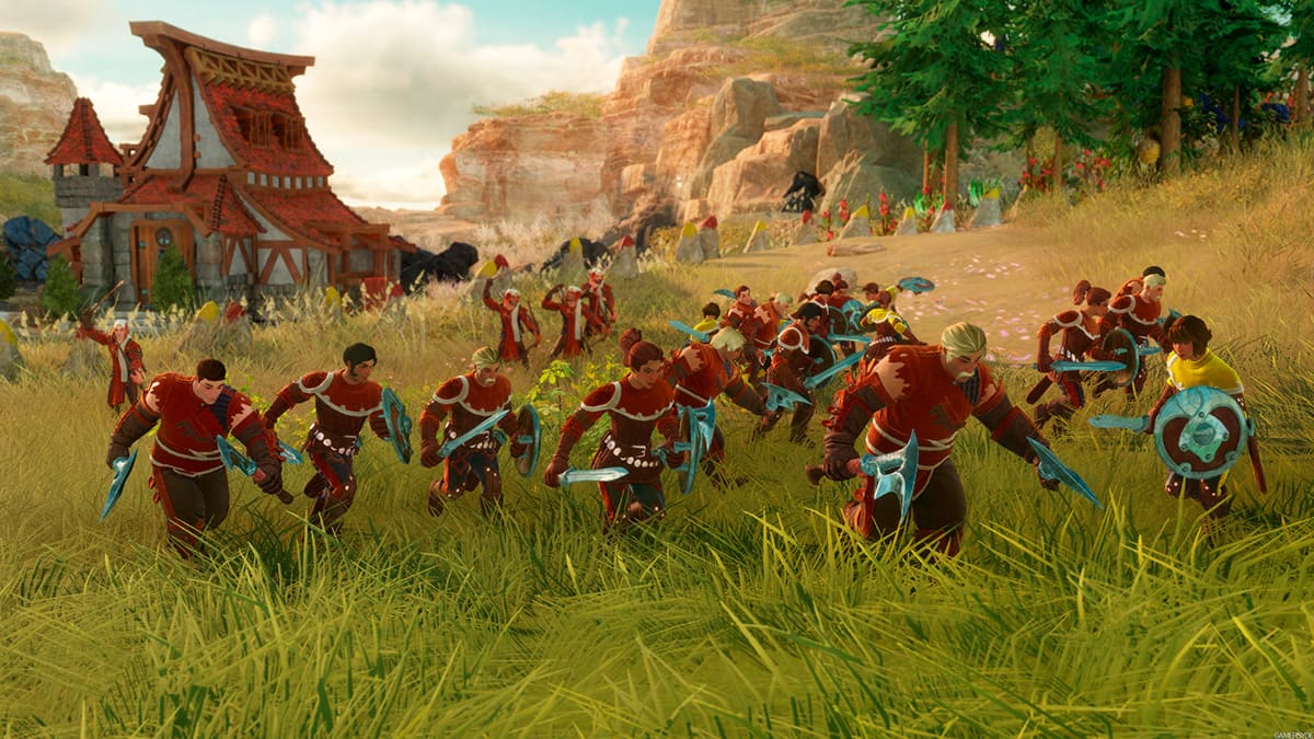 Guerreros en el juego de reinicio de The Settlers.