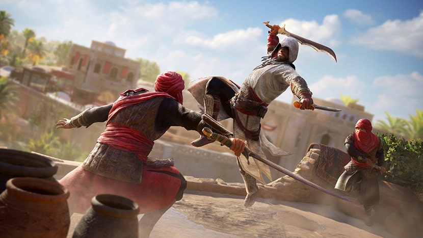Basim luchando en Assassin's Creed Mirage.