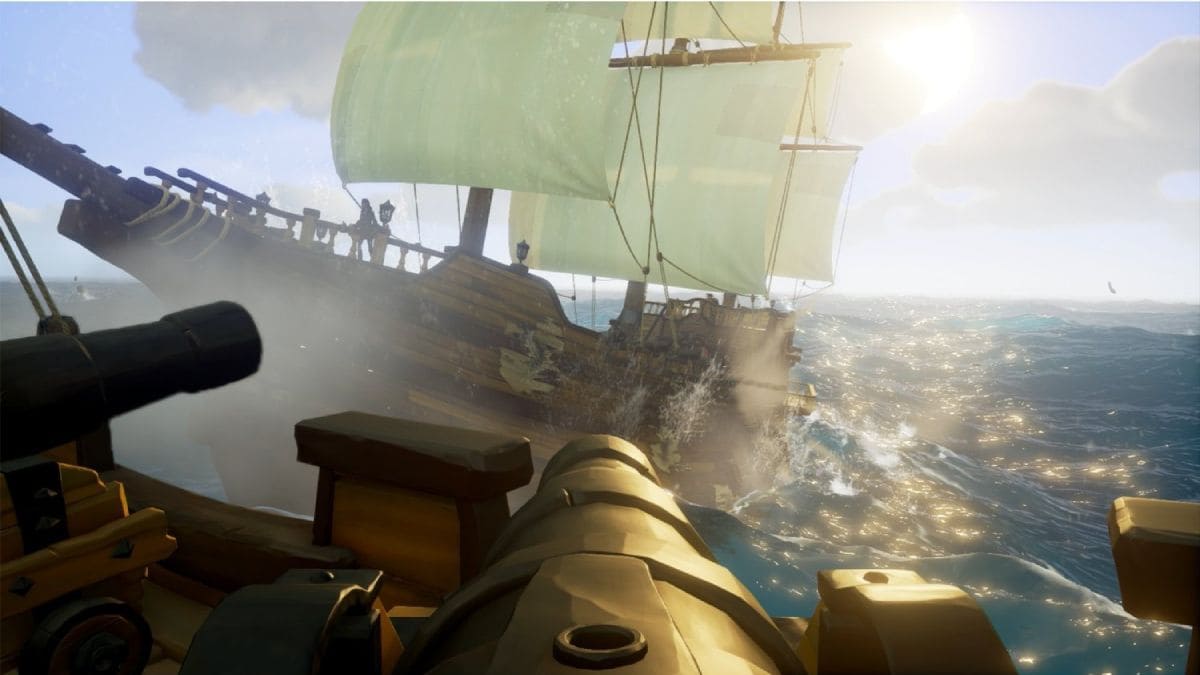 Combate naval en Sea of Thieves.