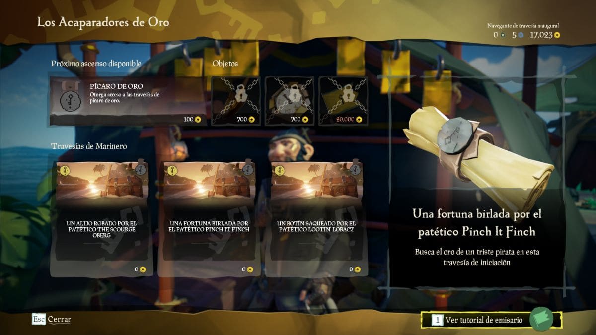 Contratos de los Acaparadores de Oro en el juego Sea of Thieves.