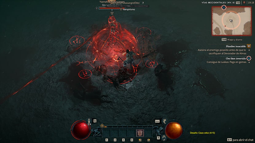 Interfaz de Diablo IV.
