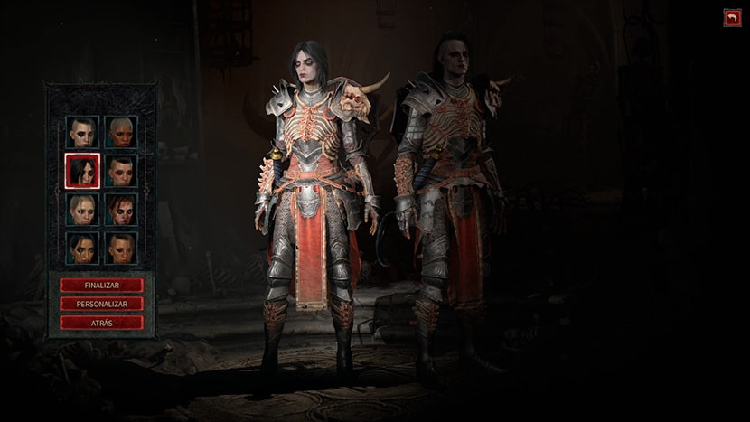 Selección de personaje en la beta de Diablo IV.