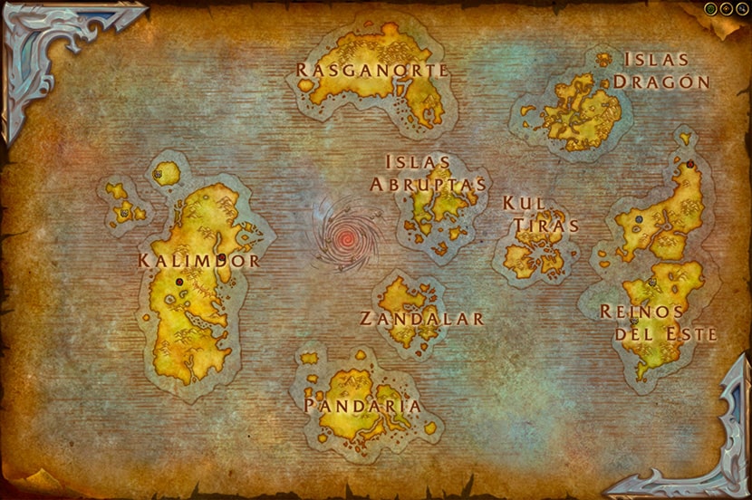 Mapa de Azeroth en World of Warcraft: Dragonflight.