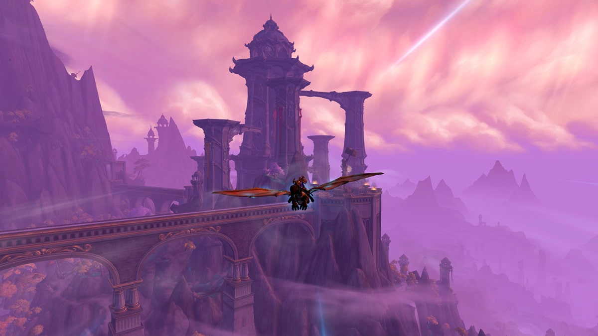 Vuelo en World of Warcraft: Dragonflight.
