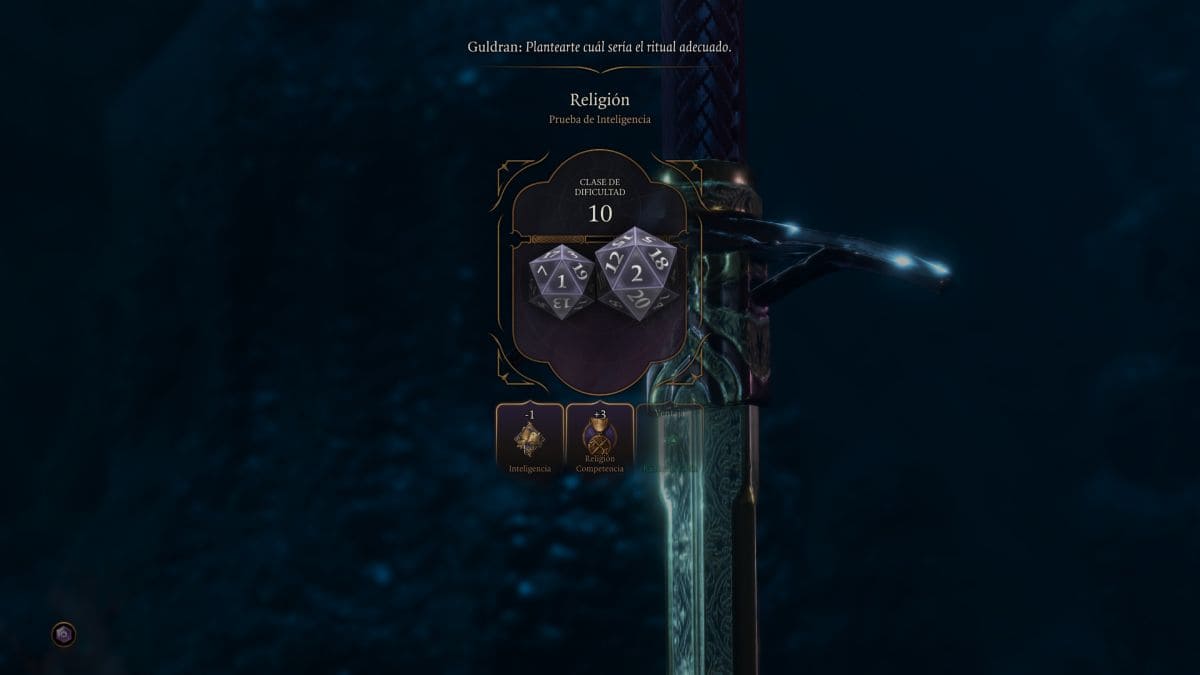 Tirada de dados en Baldur's Gate III