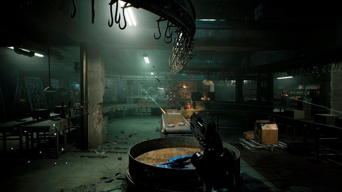 Fotograma de acción el el juego RoboCop: Rogue City.