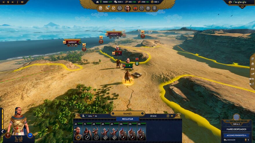 Interfaz de Total War: Pharaoh.