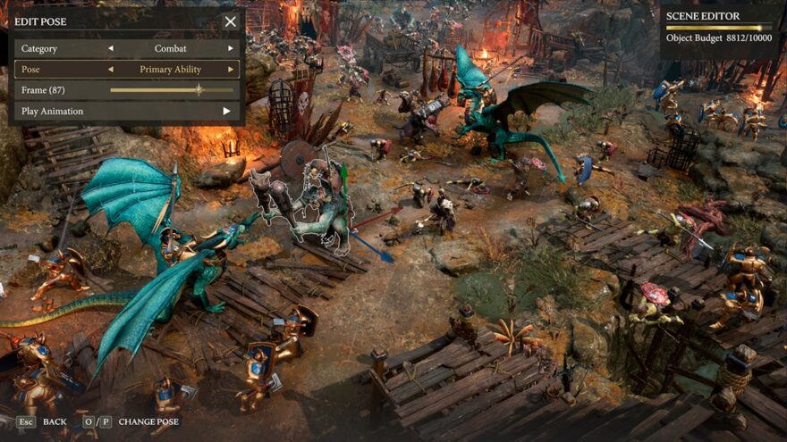 Editor de escenas de Warhammer Age of Sigmar: Realms of Ruin.