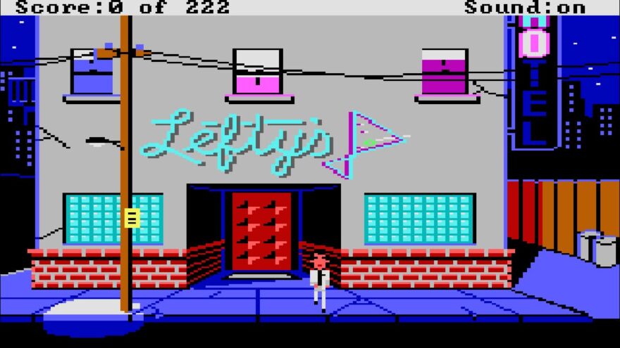 Leisure Suit Larry in the Land of the Lounge Lizards con sus gráficos originales.
