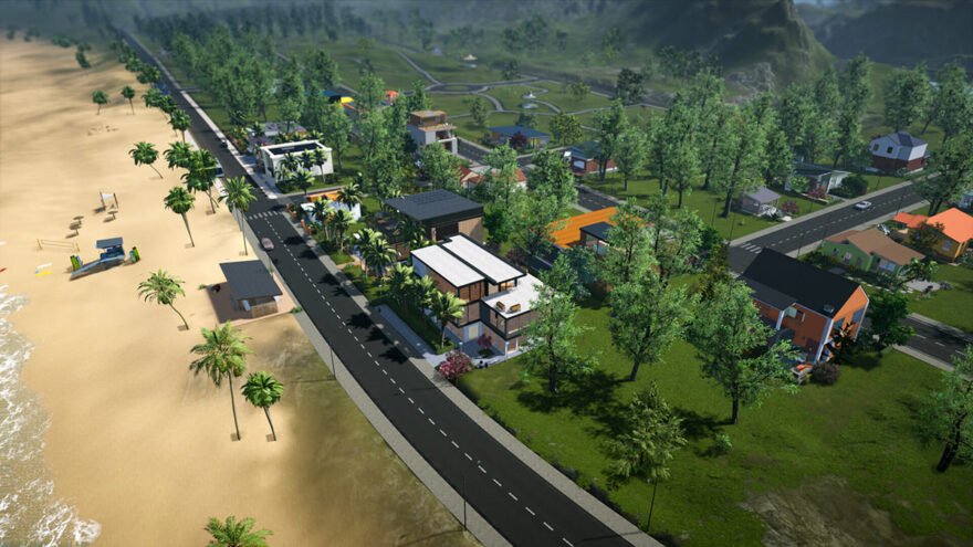 Un barrio junto a la playa en el videojuego Life by You.