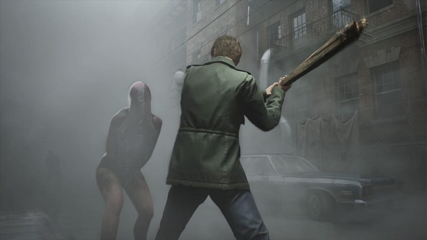 Interfaz de combate del remake de Silent Hill 2.