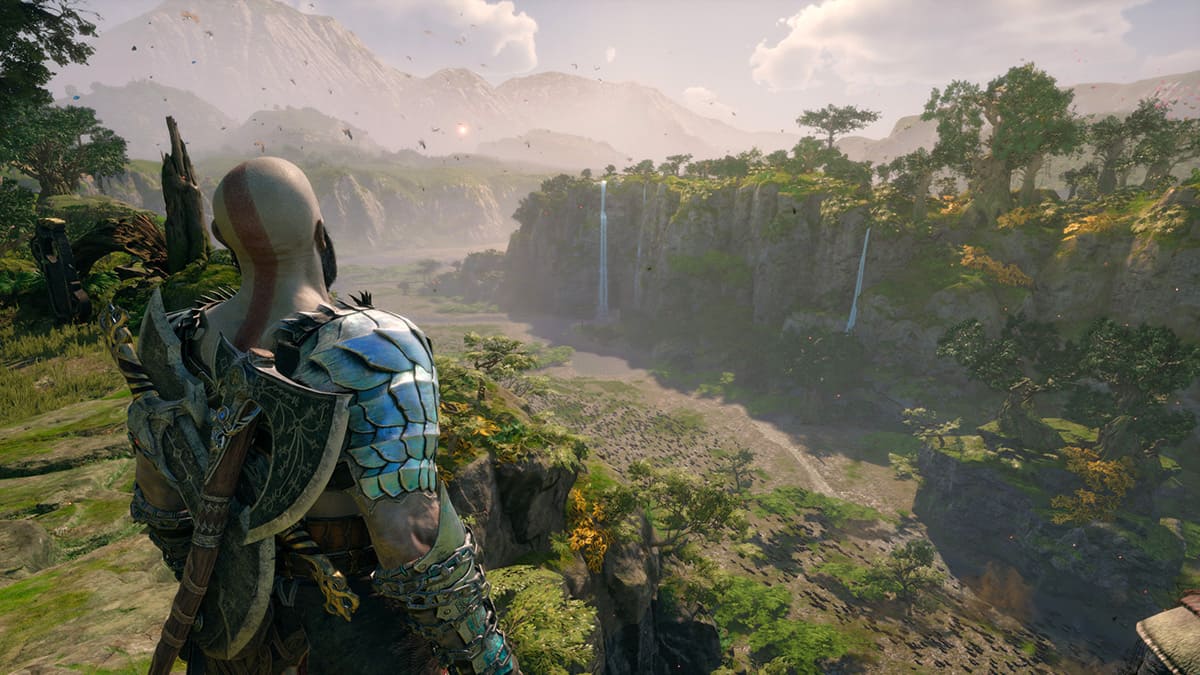 Kratos contempla el paisaje de Vanaheim.