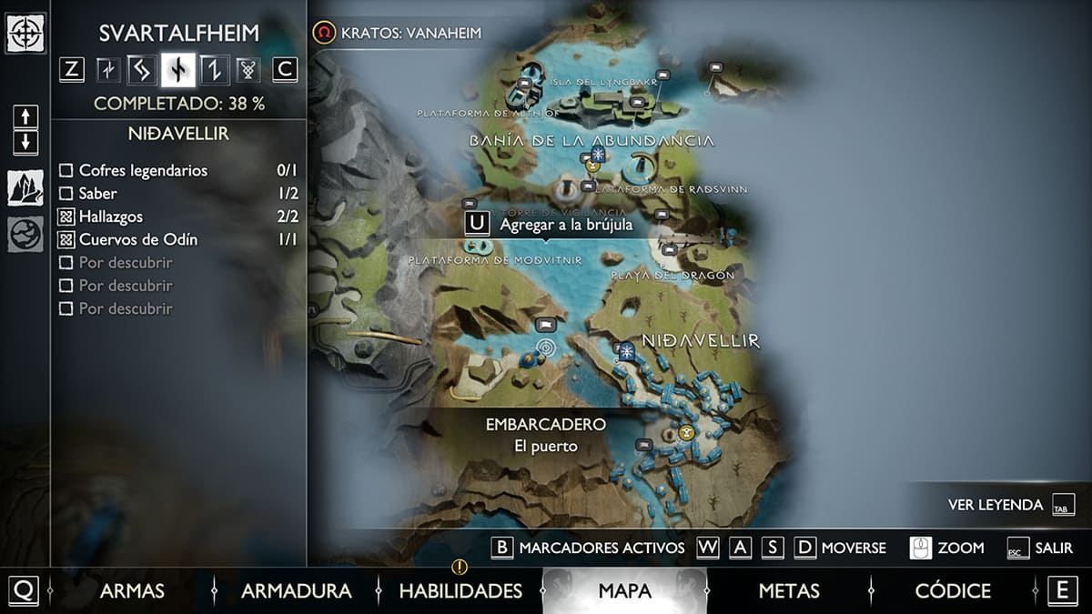 Mapa de Svartalfheim en God of War Ragnarök.