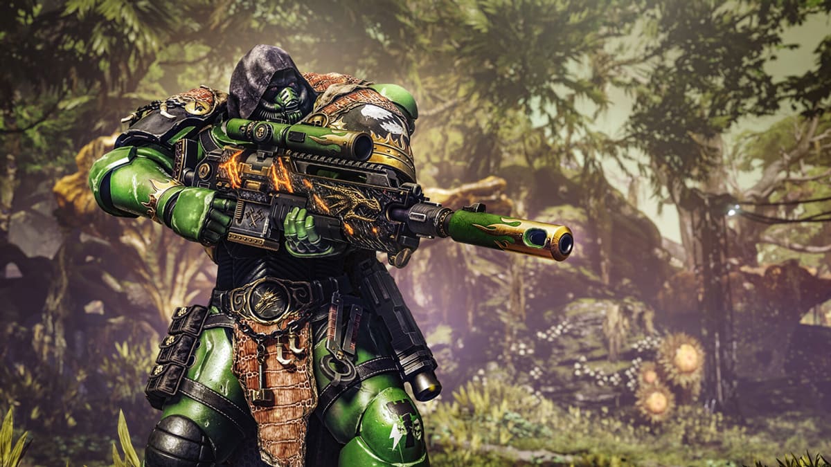 Elementos cosméticos de los Ángeles Oscuros en Warhammer 40000: Space Marine 2.
