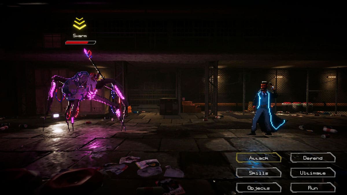 Combate en el juego Neon Blood
