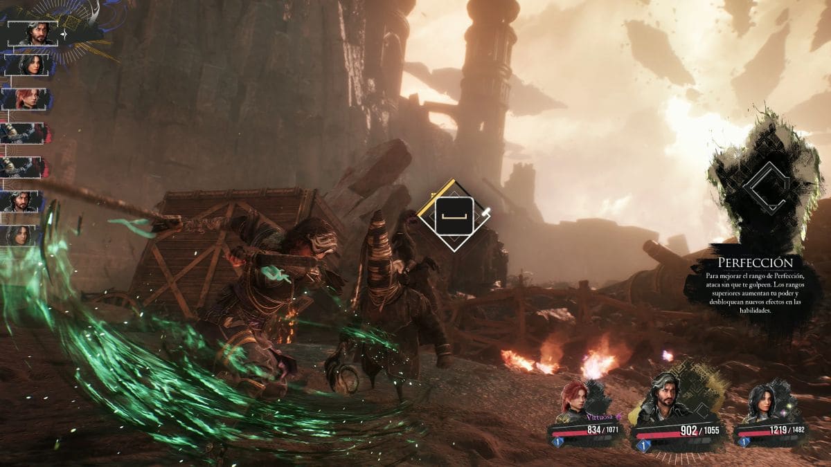 Captura de gameplay del combate en el juego Clair Obscur: Expedition 33.