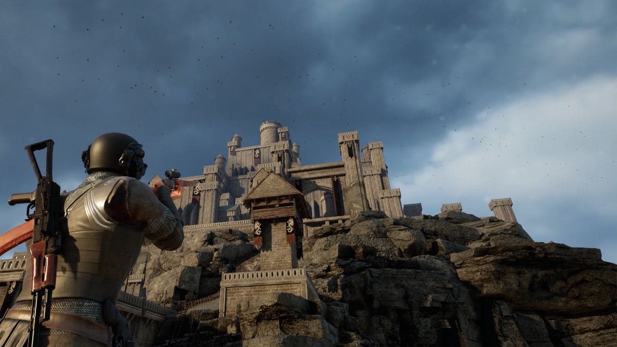 El protagonista de Kingmakers asalta un castillo.