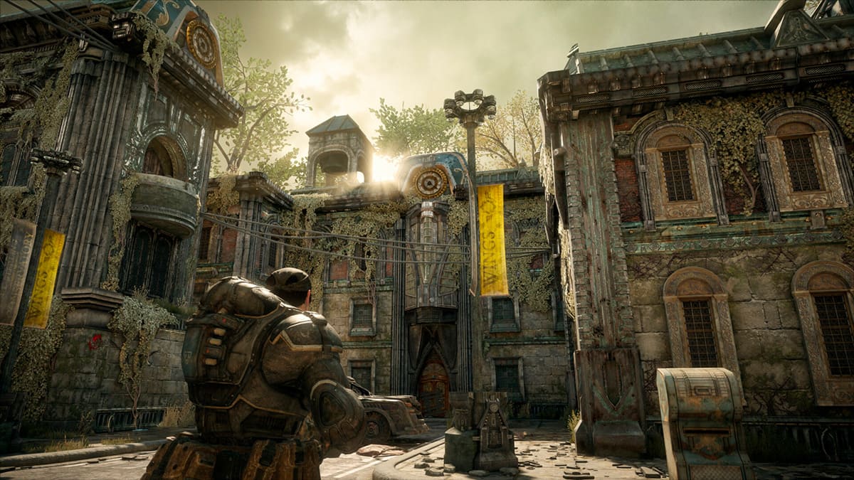 Personaje contempla un escenario de Gears of War: Reloaded